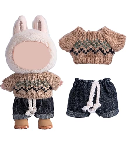Set De 3 Vêtements Pour Poupée 17 Cm – Pull, Barboteuse, Robe, Chapeau Et Appareil Photo – Tissu Doux – Cadeau Enfant/Collectionneur