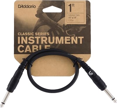 Planet Waves D Addario Classic Series Guitar Patch Cables 1 ft Straight