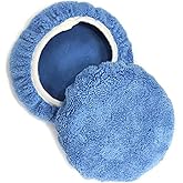 Hipifans 9 to 10 Inches 2-Pack Coral Fleece Polishing Bonnets for Car Buffer - Orbital Buffing & Waxing Pad Set