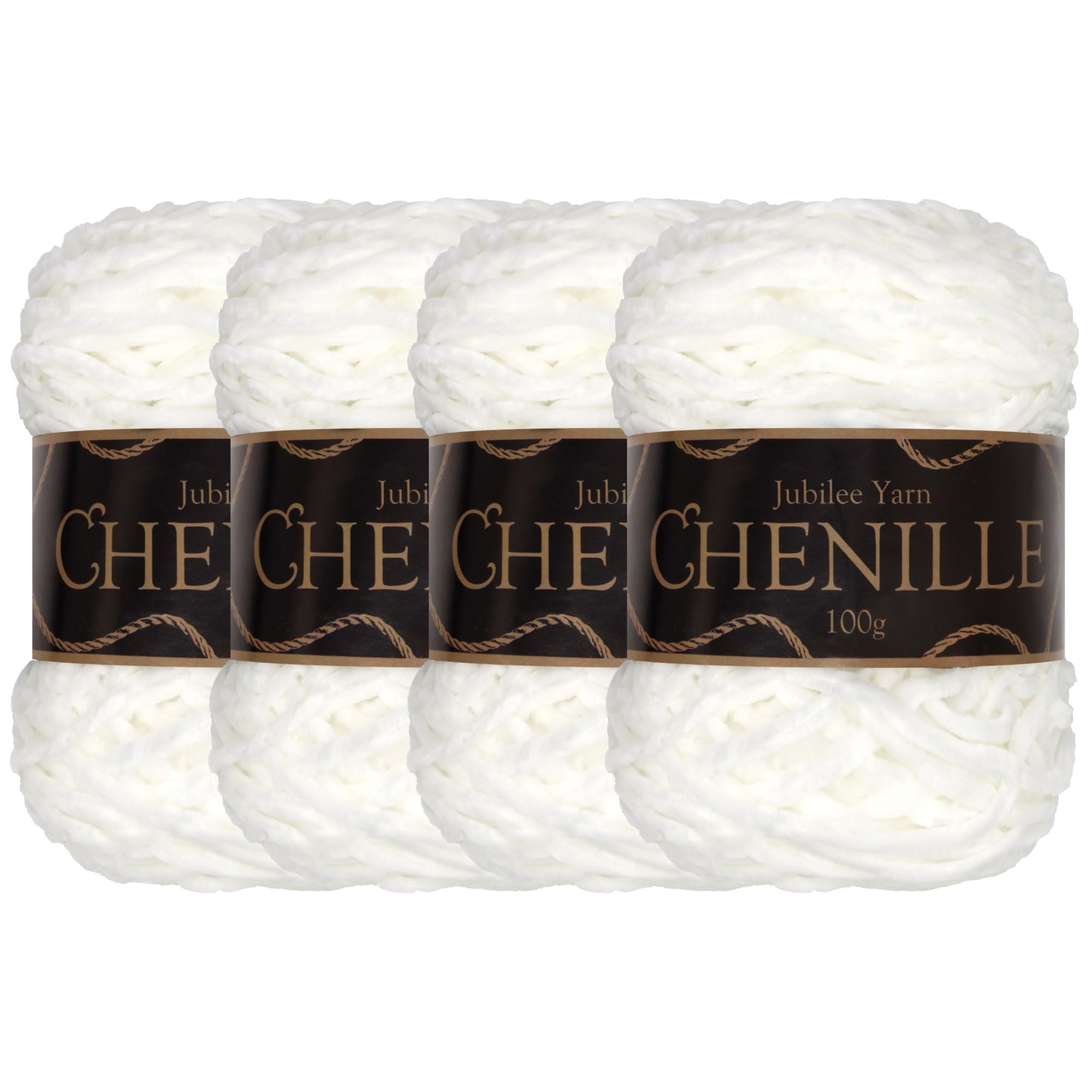 JubileeYarn Chenille Yarn - Worsted Weight - 100g/cake - Zirconia - 4 Cakes — image 1