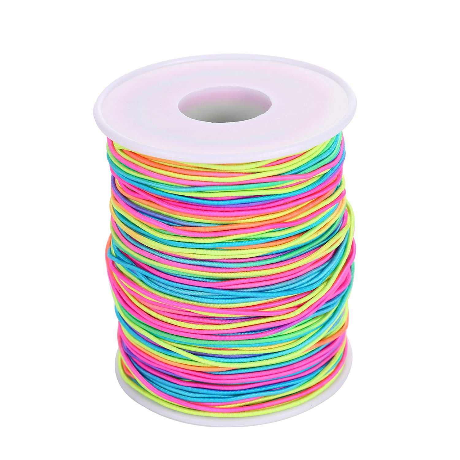 VABNEER Elastic Cord for Jewellery Making & Craft (1mm x 100m, Colorful)