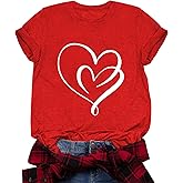 Valentines Day Shirts for Women Cute Love Heart Shirts Tee Tops Short Sleeve Tshirt Valentines Gifts for Her
