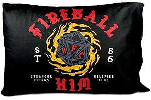 NETFLIX Jay Franco Stranger Things Hellfire Him 86 1 Single Reversible Pillowcase - Double-Sided Kids Super Soft Bedding