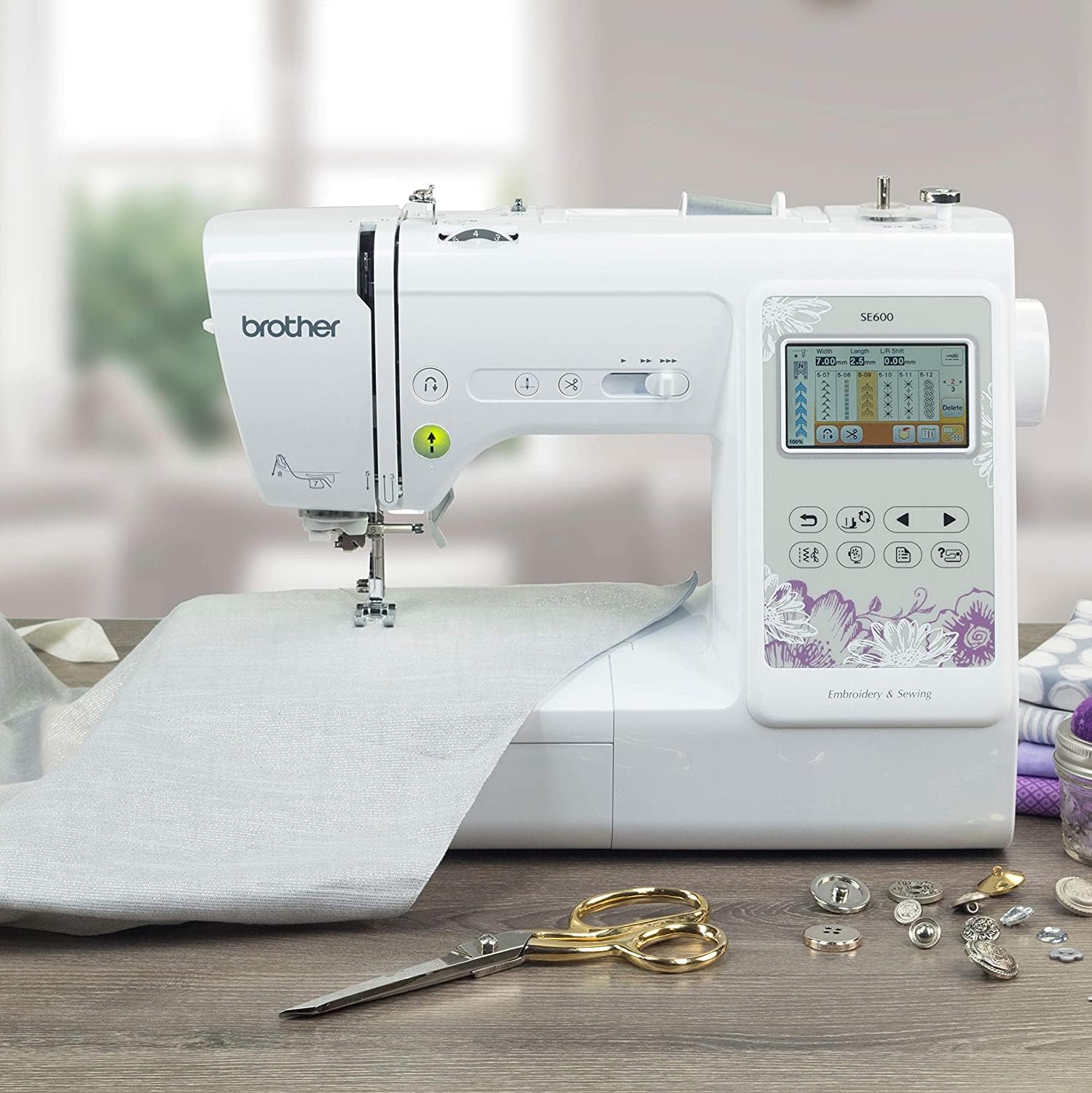 Brother SE600 Sewing and Embroidery Machine, 80 Designs, 103 Built-In Stitches, Computerized, 4