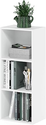 Furinno LUDER 3-Cube Book Shelf White 30.5 W x 80 H x 23.6 D cm