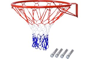 Goplus Replacement Basketball Rim Net, 18inch Portable Basketball Hoop Wall Door Mounted Indoor Outdoor Hanging Outside