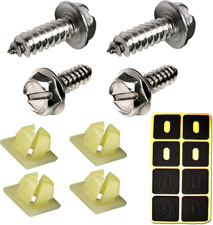 License Plate Screws Stainless Steel Slotted Hex Self