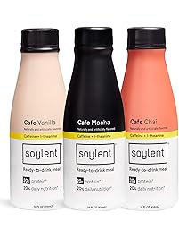 Soylent Meal Replacement Drink, Cafe Variety Pack, 14 oz Bottles, 12 Count (Packaging May Vary)