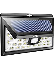 LITOM Original Solar Lights Outdoor, 3 Optional Modes Wireless Motion Sensor Light with 270° Wide Angle, IP65 Waterproof, Easy-to-Install Security Lights for Front Door, Yard, Garage, Deck