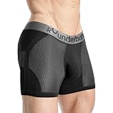 Rounderbum Men&rsquo;s Anatomic Tech Boxer Brief &ndash; Anatomically Contoured Pouch, Cotton Stretch, Longer Leg Fit