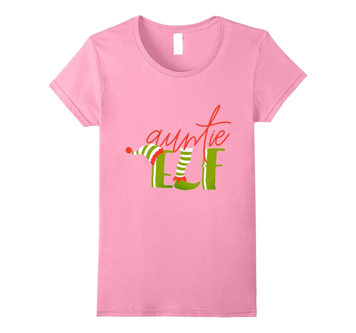 Womens Auntie Elf T-Shirt - Family Xmas Tee For Aunts-ANZ