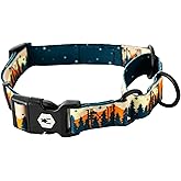 Wolfgang Heavy Duty Martingale Dog Collar with Quick Release Nylon Buckle for Walking &amp; Training, Overland Print, Medium