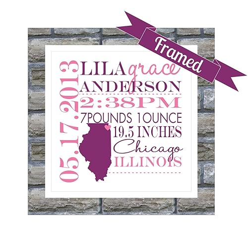 framed birth announcement