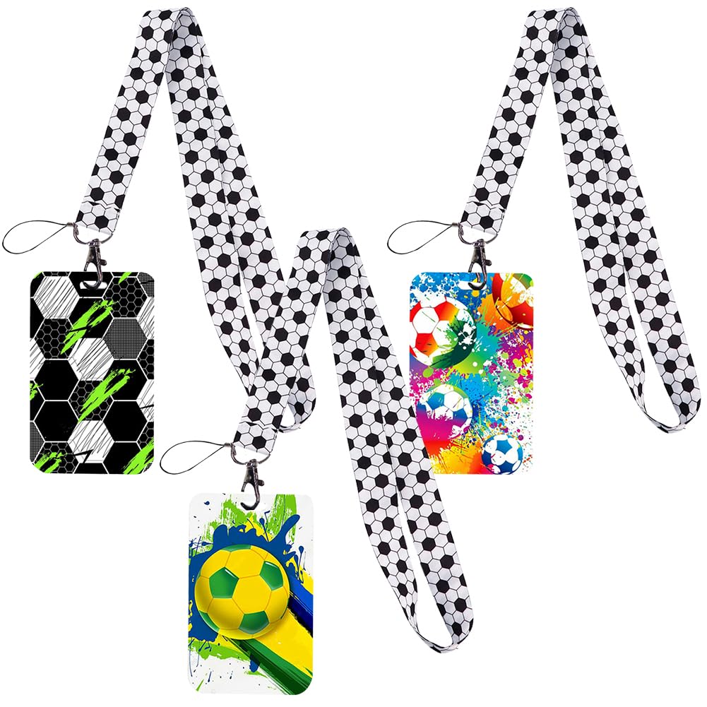 Football Lanyard with Card Holders, Football Lanyard with Buckle, Football Fan Lanyard with Card Holder, Lanyard with Card Holder, ID Card Neck Strap, ID Card Case with Strap for ID Card