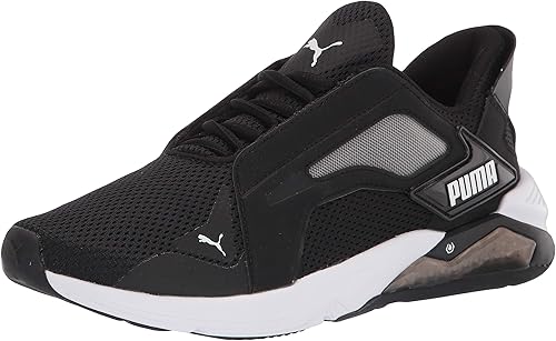 puma black training shoes