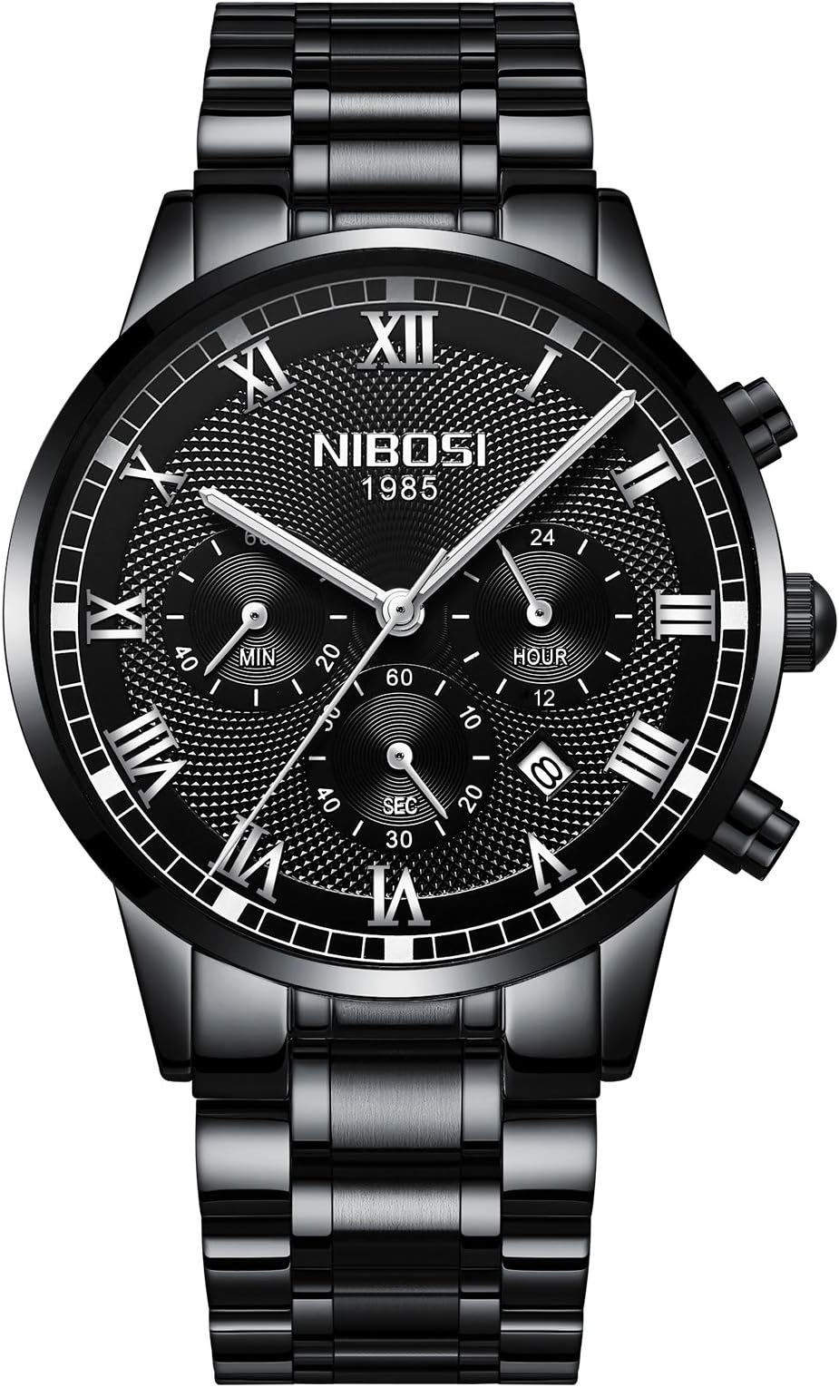 NIBOSI Men's Chronograph Quartz Watches Waterproof with Stainless Steel Band