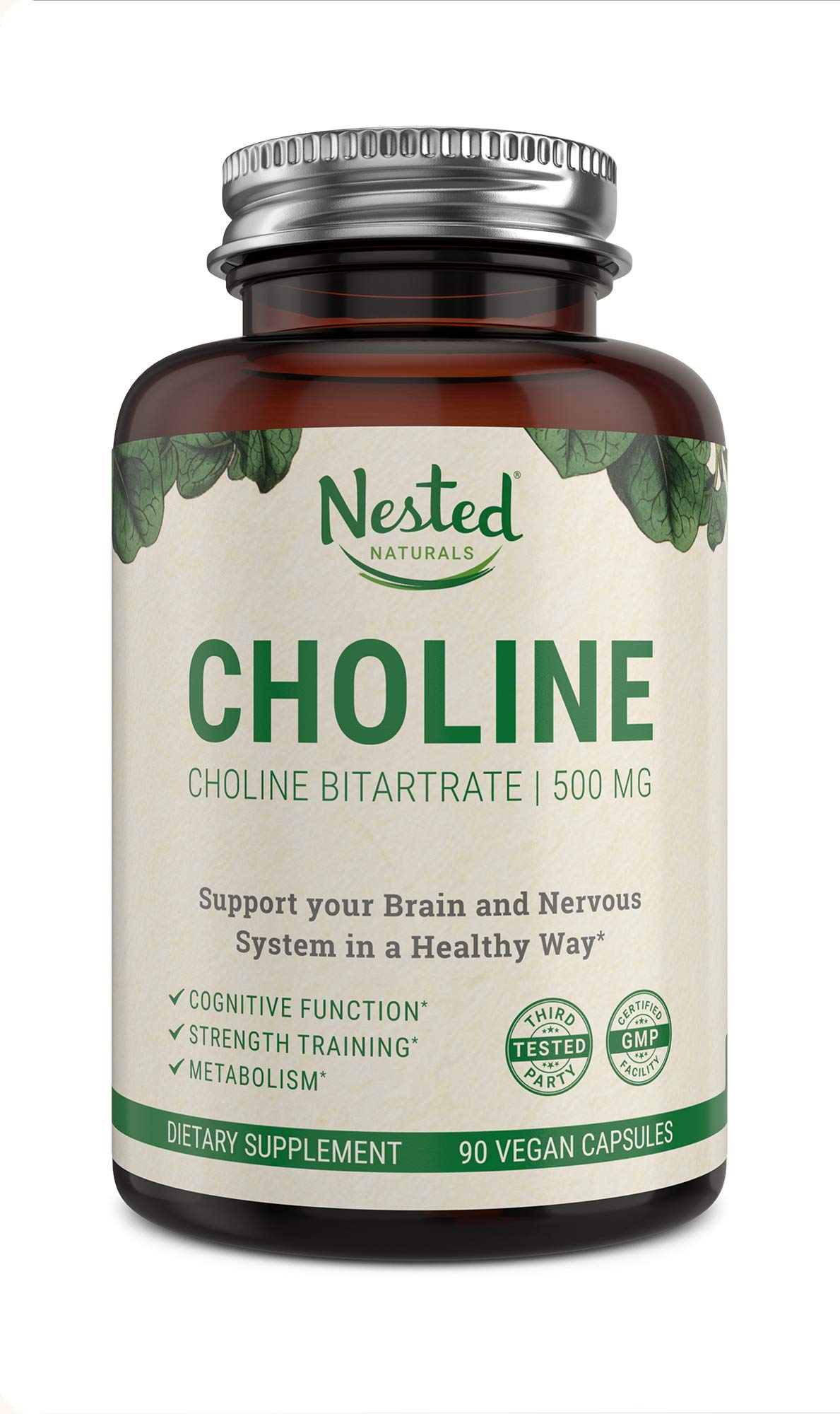 Choline Bitartrate 500mg Promotes Brain Health, Mental Focus & Memory