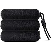 Comfyable Faux Fur Cute Coin Purse Pouch Change Holder For Women, Small Organizer with Magnetic Closure, Lanyard, Storage for Airpods, USB Flash Drive, Lipstick, Card, Key, Daily Items, Black