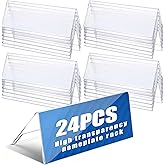 LIQWEI 24 Pack Acrylic Name Plates for Desks, 8.5" x 3" Acrylic V Shaped Reusable Name Tent Holder Wall Names Plate Holder Desk Sign Frame for Business Training Event