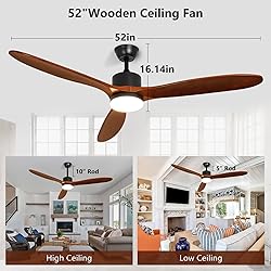 Depuley 52" Ceiling Fan with Lights Remote