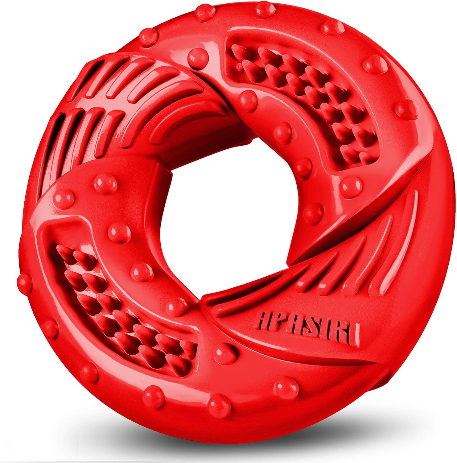 Apasiri Dog Chew Toy Durable Dog Toy for Large Breed Tough Rubber Ring Dog Toys for Extreme Dog Toys for Aggressive Chewers Almost Indestructible Dog Toys Best Gift (Red)