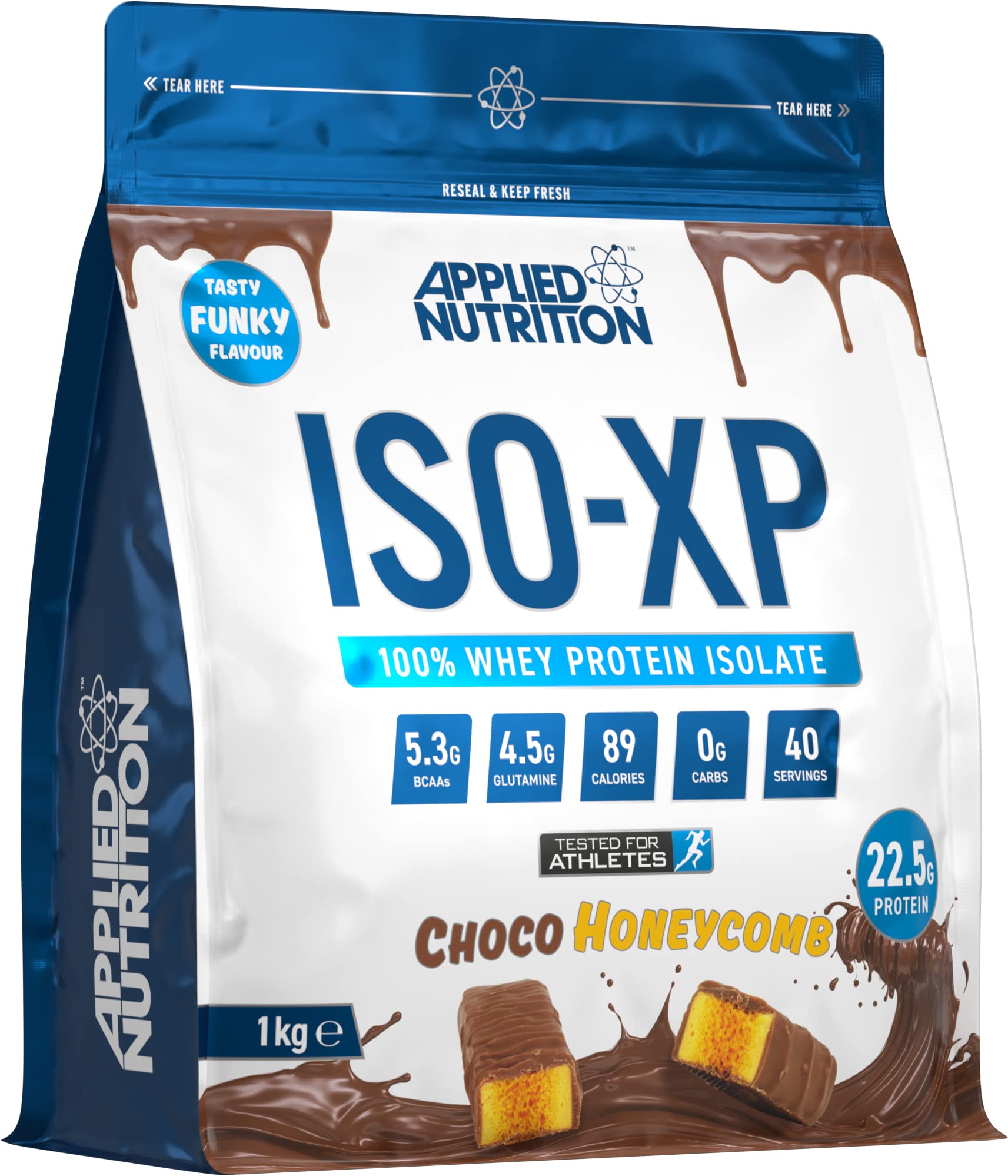 Applied Nutrition ISO XP Whey Isolate - Whey Protein Isolate Powder, ISO-XP Funky Yummy Flavours (1kg - 40 Servings) (Choco Honeycomb)