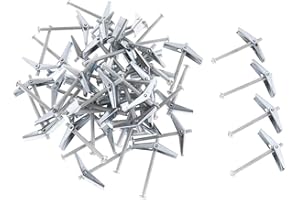 SING F LTD 50pcs M4 Spring Toggle Bolt & Wing Nut Assortment Set for Hanging Curtain Rod Lamp Frame on Drywall