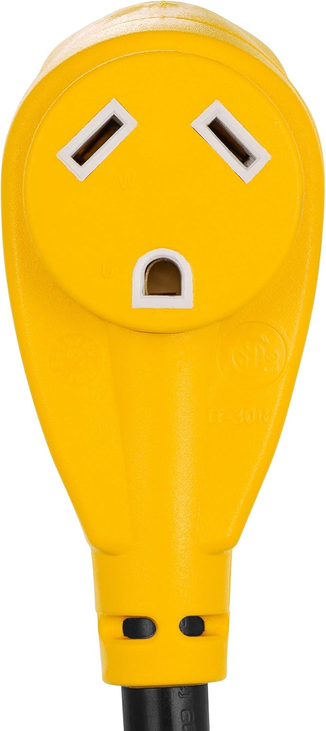 Camco (55191) 25' PowerGrip Heavy-Duty Outdoor 30-Amp Extension Cord for RV and Auto | Allows for Additional Length to Reach Distant Power Outlets | Built to Last: Automotive