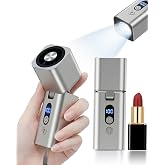 Metal Mini Handheld Fan Portable 1-100 speed 15000RPM with Flashlight &amp; SOS | Personal Portable Mini Hand Held Fan for Travel Camping Beach, Rechargeable Powerful Handheld Turbo Fan,Gift for Women-Silver