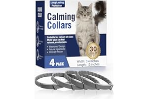 LIWENQI Calming Collar for Cats 4 Pack Cat Calming Collar Calming Cat Collar Relieve Stress and Anxiety Calming Collar Relax Cat Pheromone Collar Suitable for Small Medium and Large Cats Calming Cat Collars
