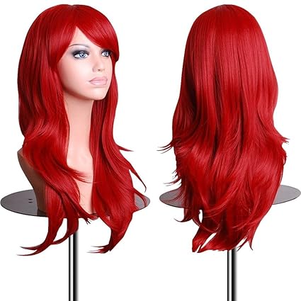 EmaxDesign 70cm qualitativ hochwertige Cosplay Perücke Für Frauen. Lang Voll, Lockig Wllig Heiz resistent. Fashion Glamourös 