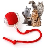Rocfish Interactive Cat Toys for Indoor Cats, Automatic Cat Ball Toy | Fast Speed Slow Speed Interactive Random Mode, Double-Click Switch, Customizable Fun for All Breeds Sizes Ages Cats Dogs