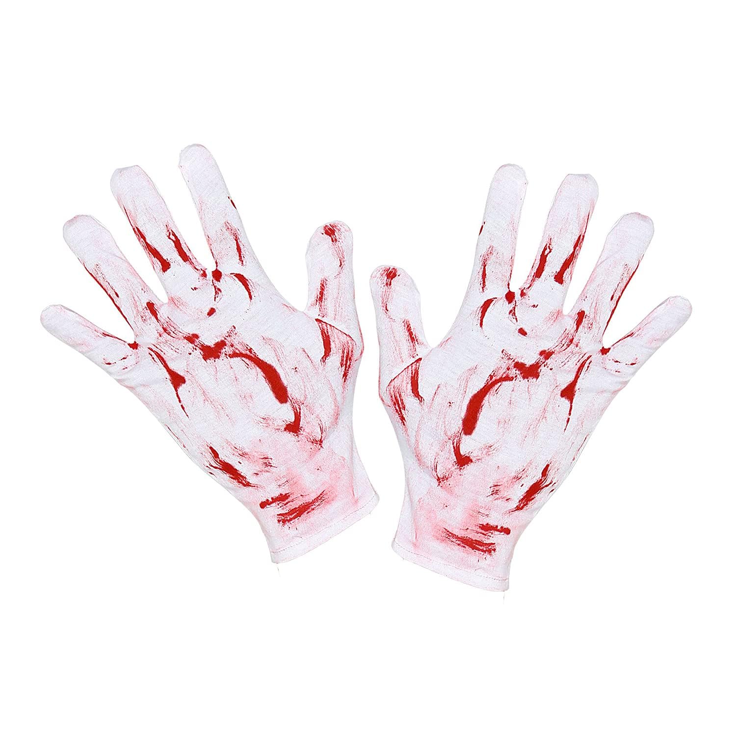 Widmann 34274 Bloody Gloves for Adults, Horror Clown, Killer, Psycho, Carnival, Theme Party, Halloween, Multicoloured, Standard Size