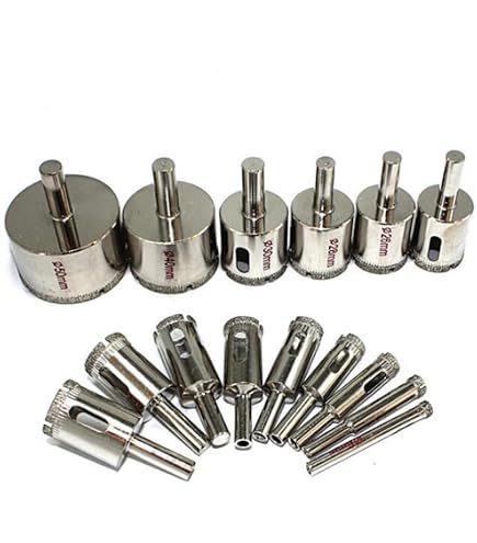 METOTY 6-Piece Diamond Hole Saw Set – 1/4" To 1/2", Serrated Pilot Drill, Dry/Wet Use, For Ceramic, Tile, Glass, Granite, Marble