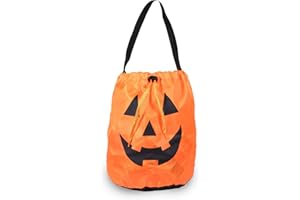 Windy City Novelties Led Halloween Pumpkin Draw String Trick or Treat Candy Bag