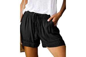 BTFBM Summer Shorts for Women 2025 Casual Elastic Waist Drawstring Lightweight Beach Lounge Short Pants Pockets