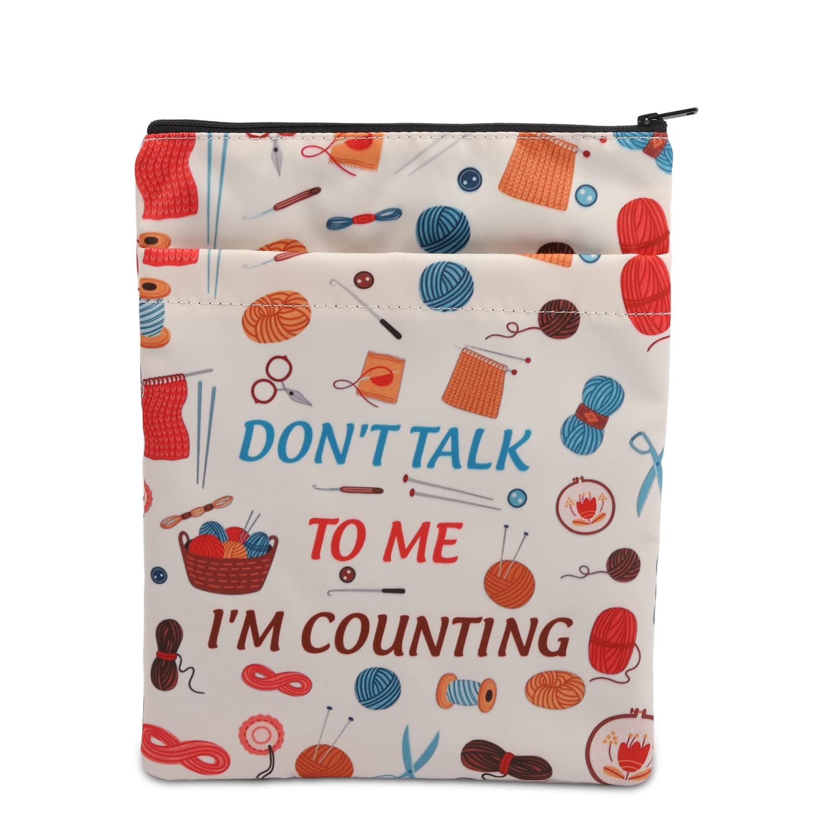 PLITI Funny Crocheting Gift Knitting Lover Gift Don't Talk to Me I'm Counting Funny Knitting Book Sleeve for Women (Talk Counting BSU)