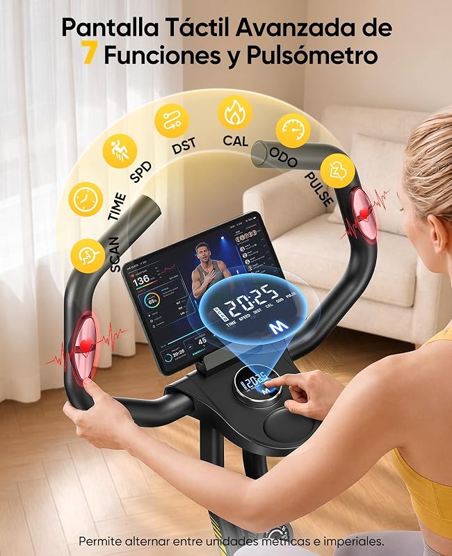 Bicicleta ergométrica magnética dobrável 5 em 1 Pro com APP, estável