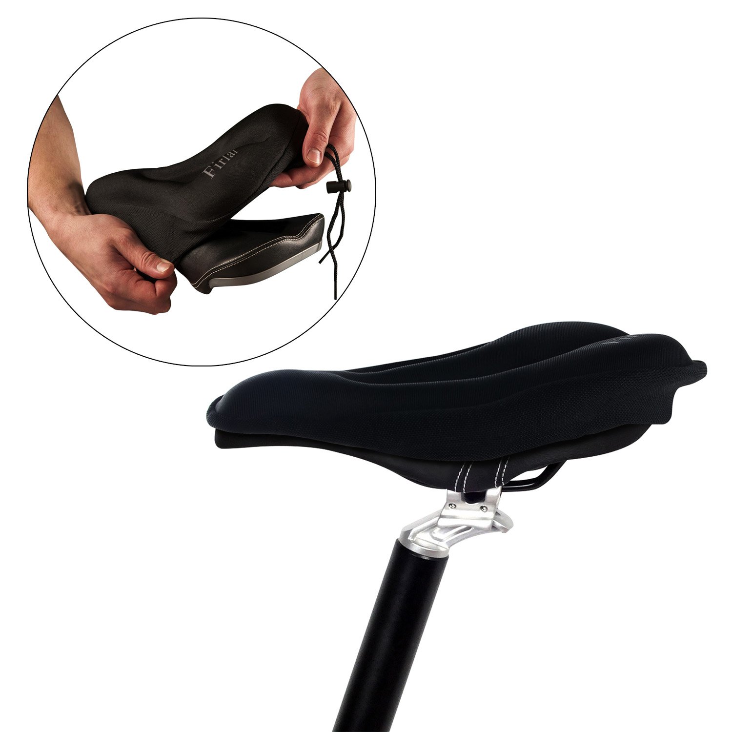 Firlar Bicycle Saddle Road Gel Cruiser Extra Comfort Sporty Soft Pad Saddle Seat 28*19CM