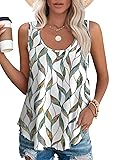 Women'S Tops Womens Sleeveless Tops Leaf Print