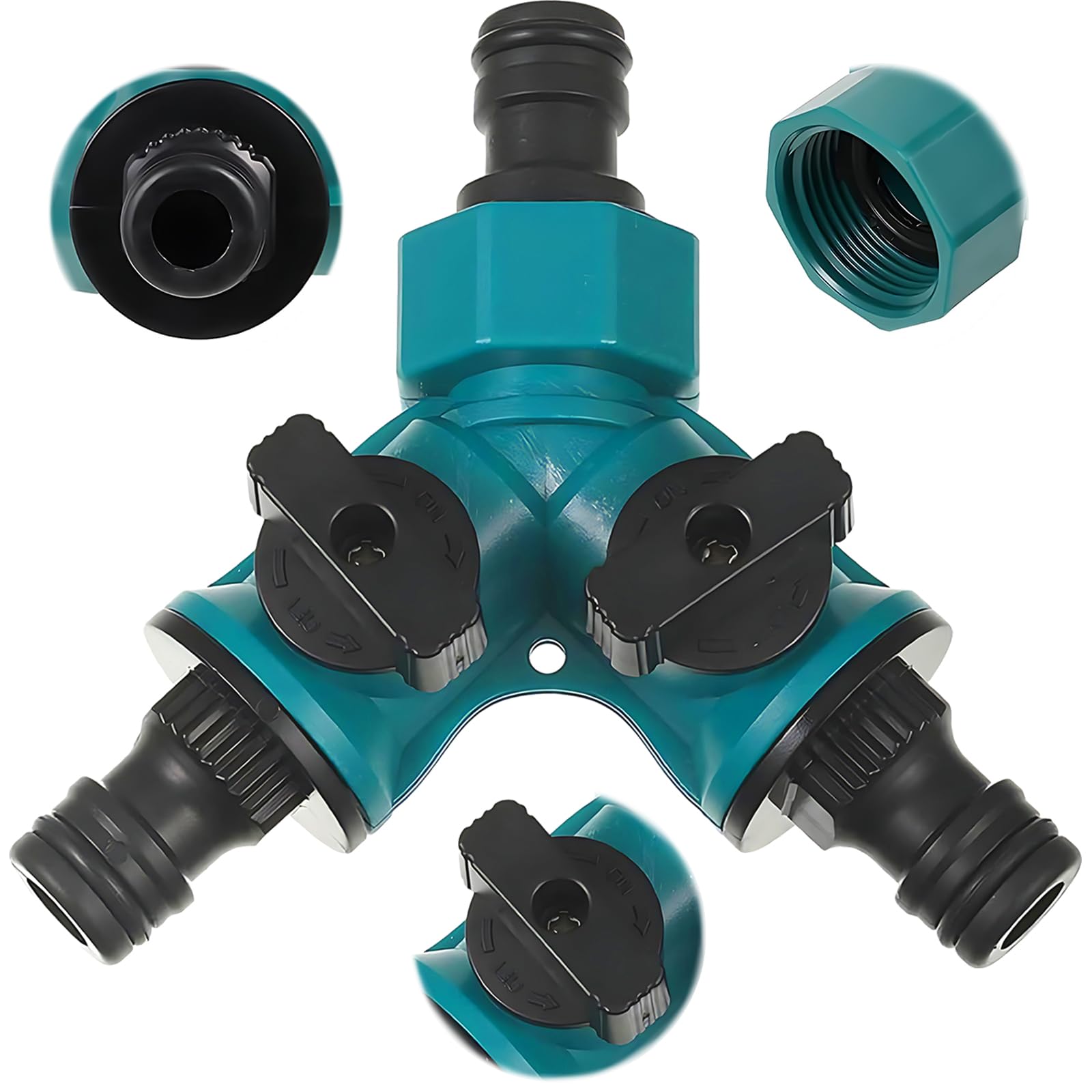2 Way Hose Pipe Connector, Garden Hose Splitter Tap Splitter Y-Splitters Connection with Individual On/Off Valves Garden Hosesplitter, 2 Way Gardening Water Pipe Connectors for Irrigation,Kitchen