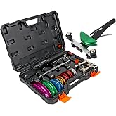 CARVALAX Pipe Tube Bender Set, Reverse Adapters, for 1/4&rdquo; to 7/8&rdquo; O.D | 90&deg; ratcheting tubing bender kit, with 7 multi-color aluminum heads for HVAC, air condition and heating repair