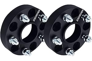 DCVAMOUS 2PC Black 5x4.75 Hubcentric Wheel Spacers 1.25 Inch with 12x1.5 Studs Compatible with Chevy GMC 5 Lug 5x120.65 for 1982-2003 Camaro | 1984-2019 Corvette | 1983-2005 Blazer | 1982-2004 S10