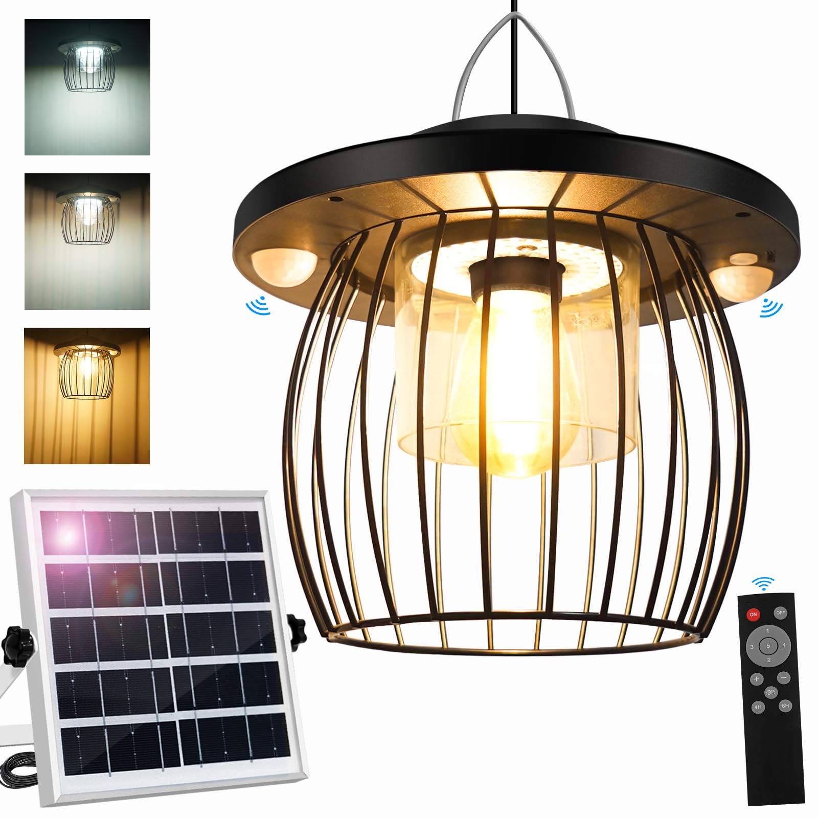 Photo 1 of AEQ Solar Shed Light Indoor Outdoor, Solar Gazebo Lights Work in Daytime with Dual Motion Sensor/5 Modes/Remote Control, Waterproof Garage Lights with for Porch Shed Garage Barn