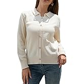 LANSALIRO Women's Button Down Cardigans Sweaters Long Sleeve Loose Fit Knit Jacket Trendy Outerwear