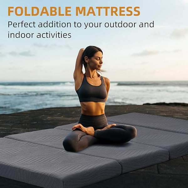 GEMBED FOLDABLE MEMORY FOAM MATTRESS – 3 INCH TWIN WATERPROOF COLLAPSIBLE MATTRESS WITH WASHABLE COVER, PORTABLE GUEST BED PAD, SLEEPING MAT FOR TRAVEL RV CAMPING YOGA, NON-SLIP BOTTOM,75″X38″X3″