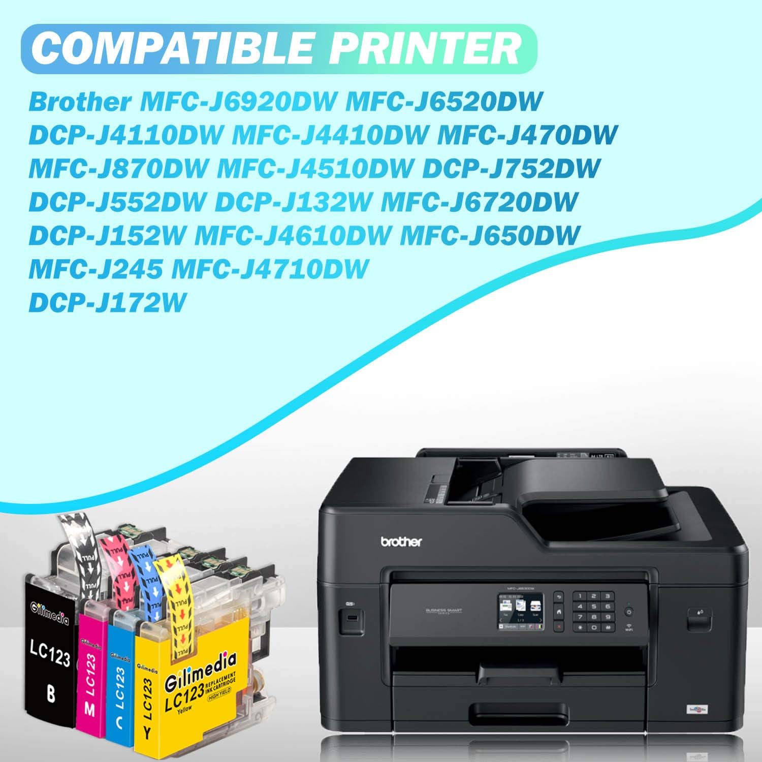 Gilimedia LC123 Replacement for Brother LC123 Ink Cartridges Compatible