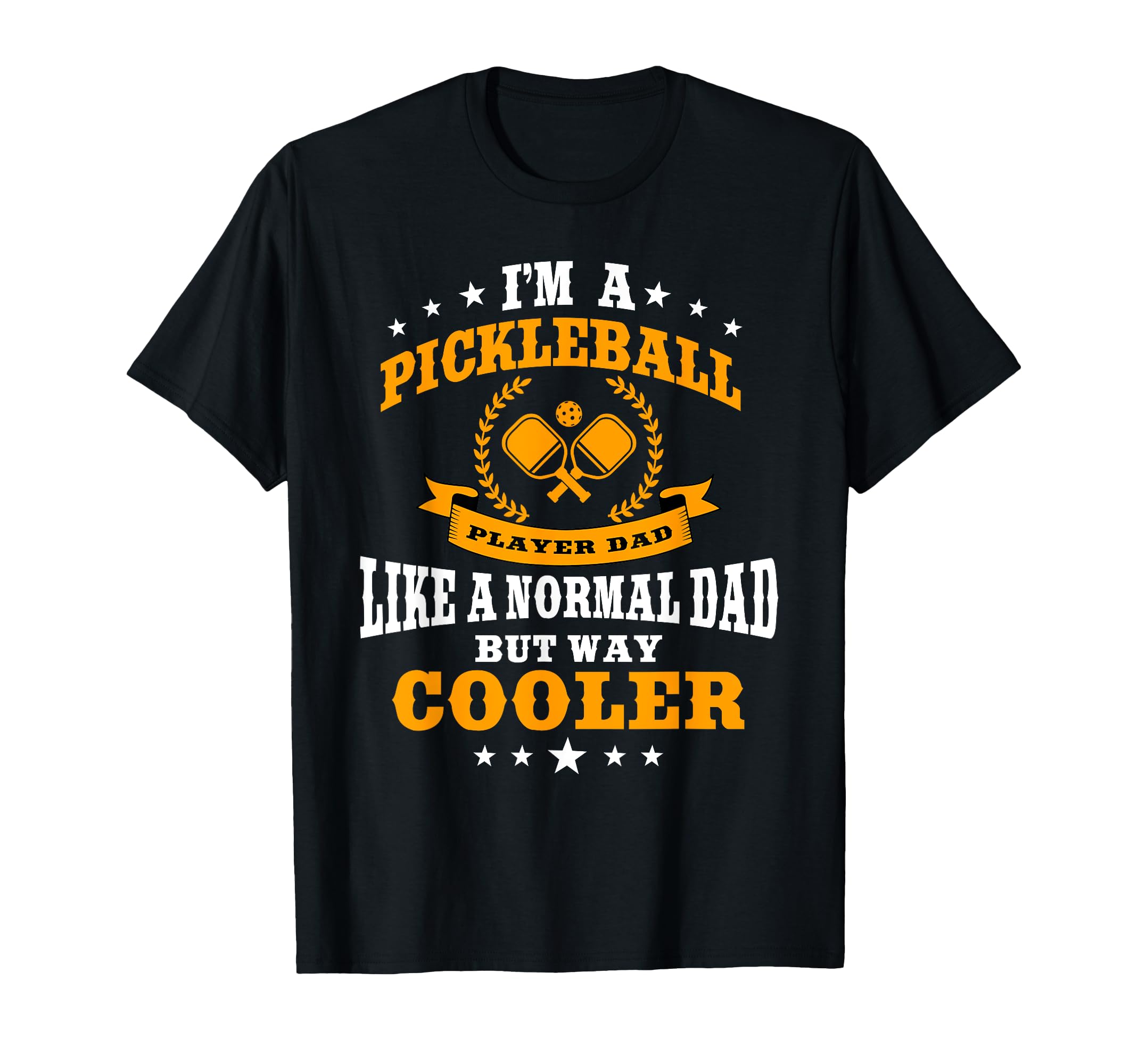Pickleball Papa Slogan Pickleball Bat and Ball T-Shirt