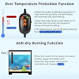 HiTauing Aquarium Heater 100W Submersible with Screen, Auto Off view 2
