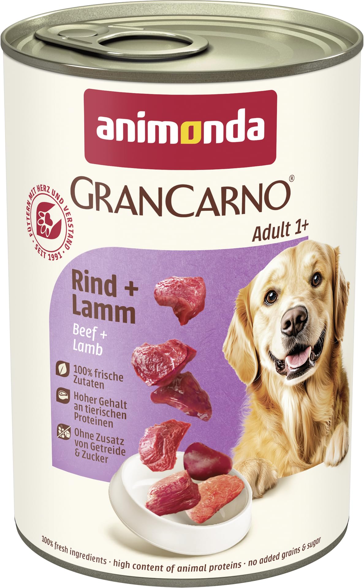 animonda GranCarno dog food, wet food for adult dogs, various breeds, 6 x 400 g
